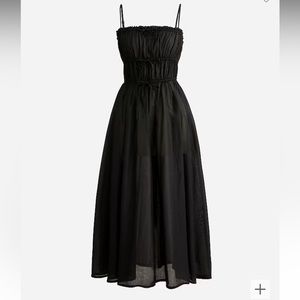 J. Crew Tie-front voile cover-up midi dress in black